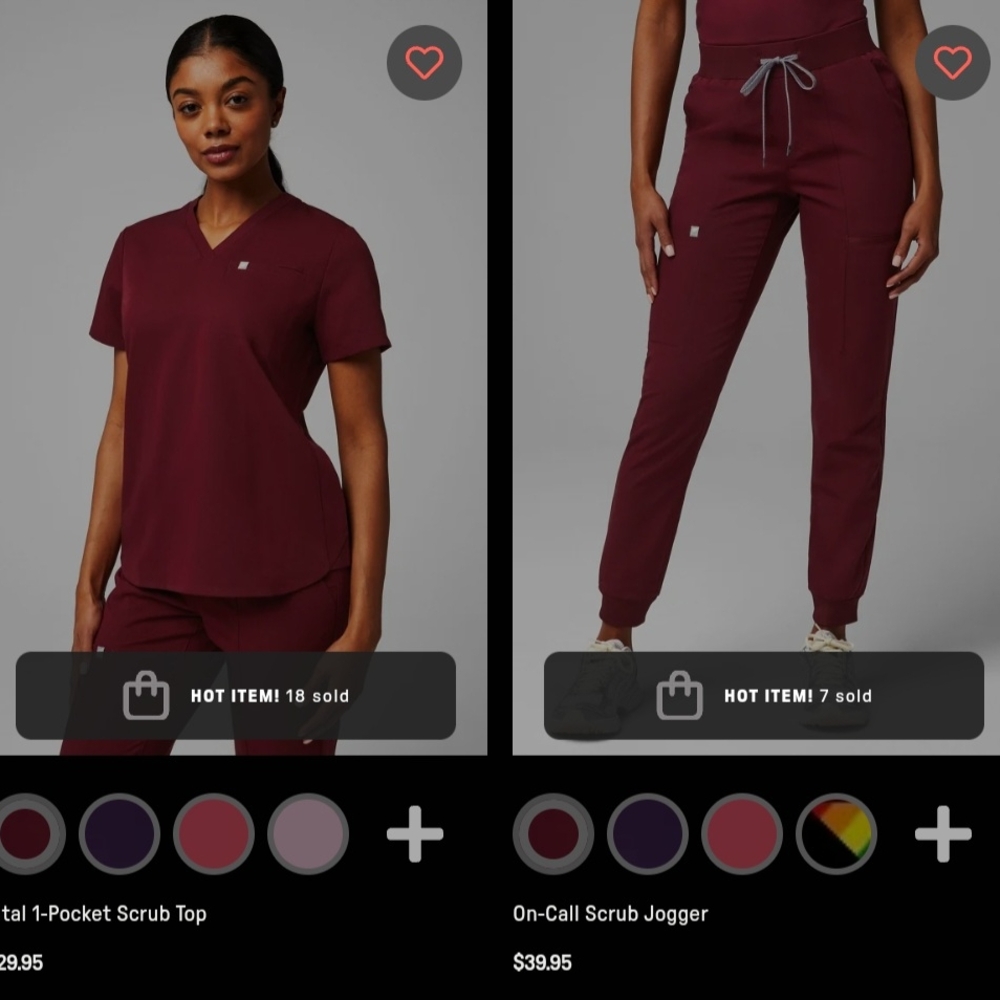 Fabletics Wine/burgundy Scrub Top With Mandala Jacket